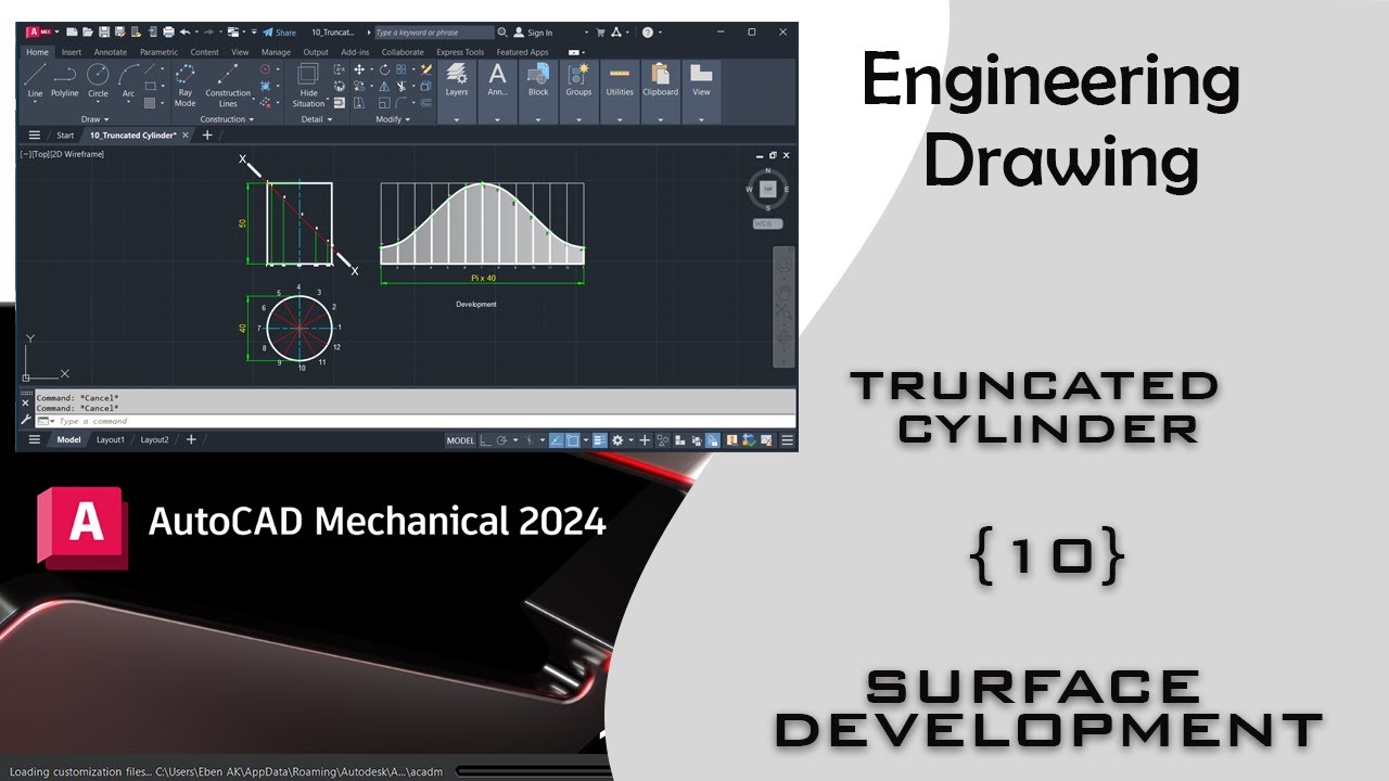 10 Surface Development of a Truncated Cylinder