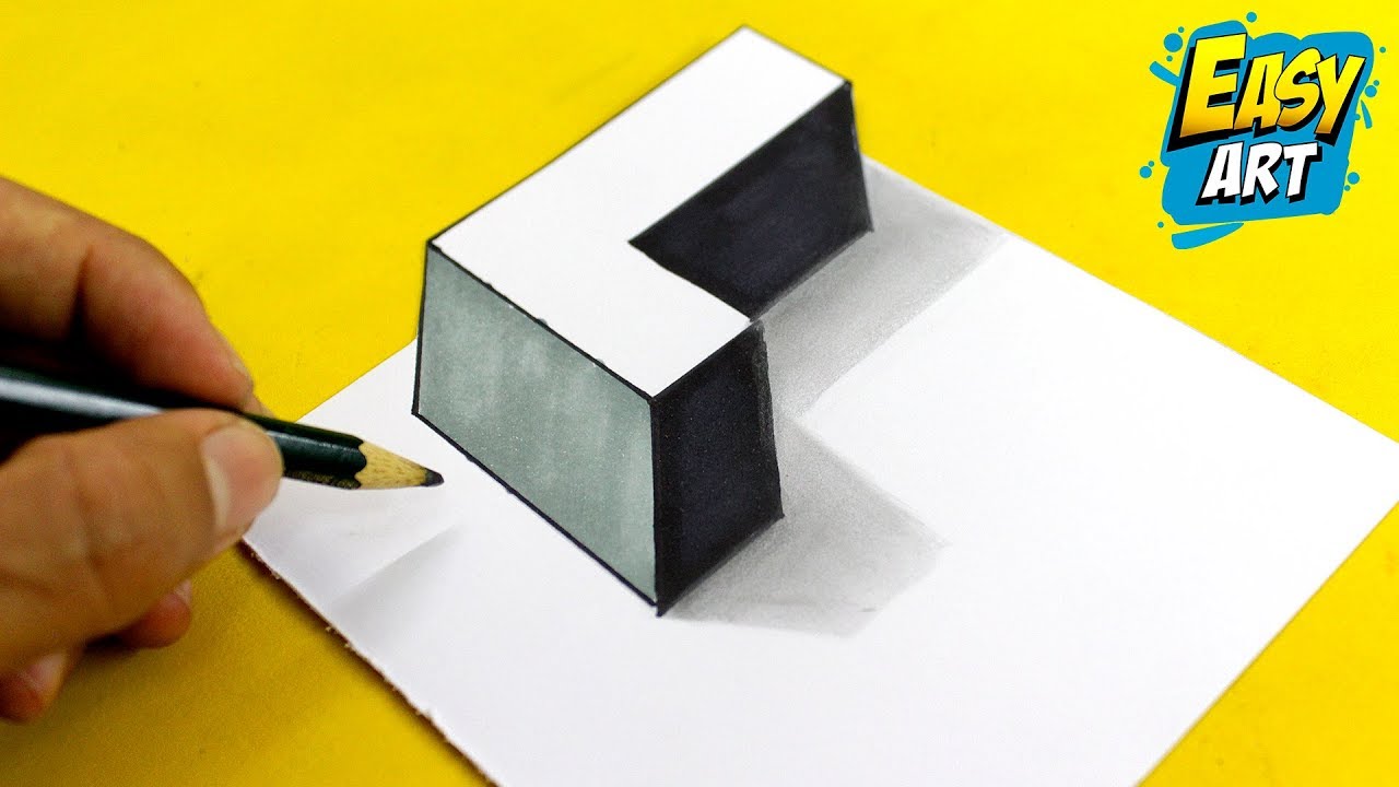 COMO Dibujar LETRAS en 3D LETRA L  🔴 How to Draw 3D LETTERS  ► Dibujar letras BONITAS en 3D