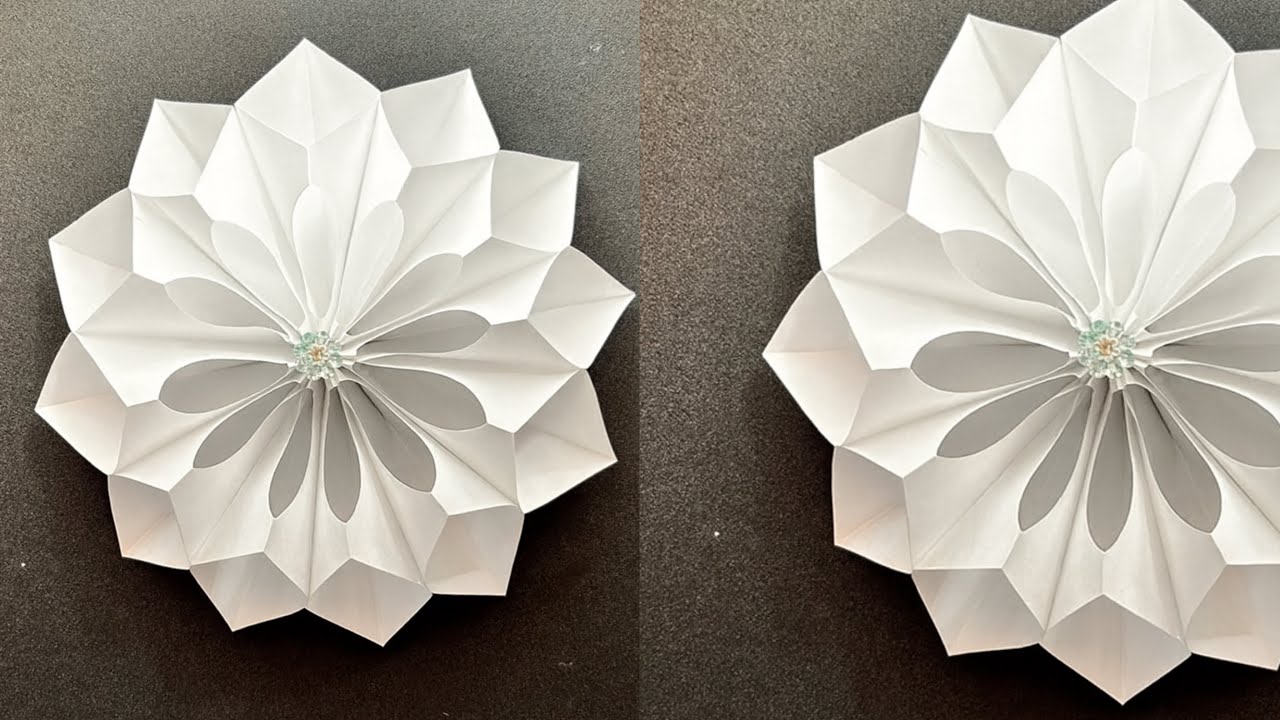 3D paper snowflake / how to make paper snowflakes #christmas #papercrafts #diy