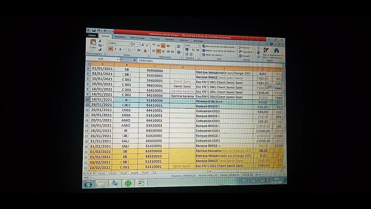 importations dossier banque sur sage comptabilité i7