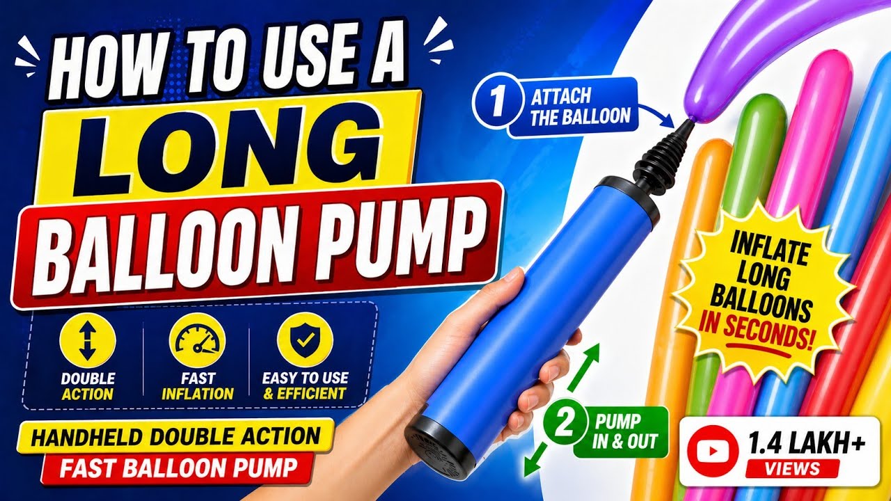 How to Use a Long Balloon Pump | How to Use Balloon Pump | Handheld Double Action Fast Balloon Pump