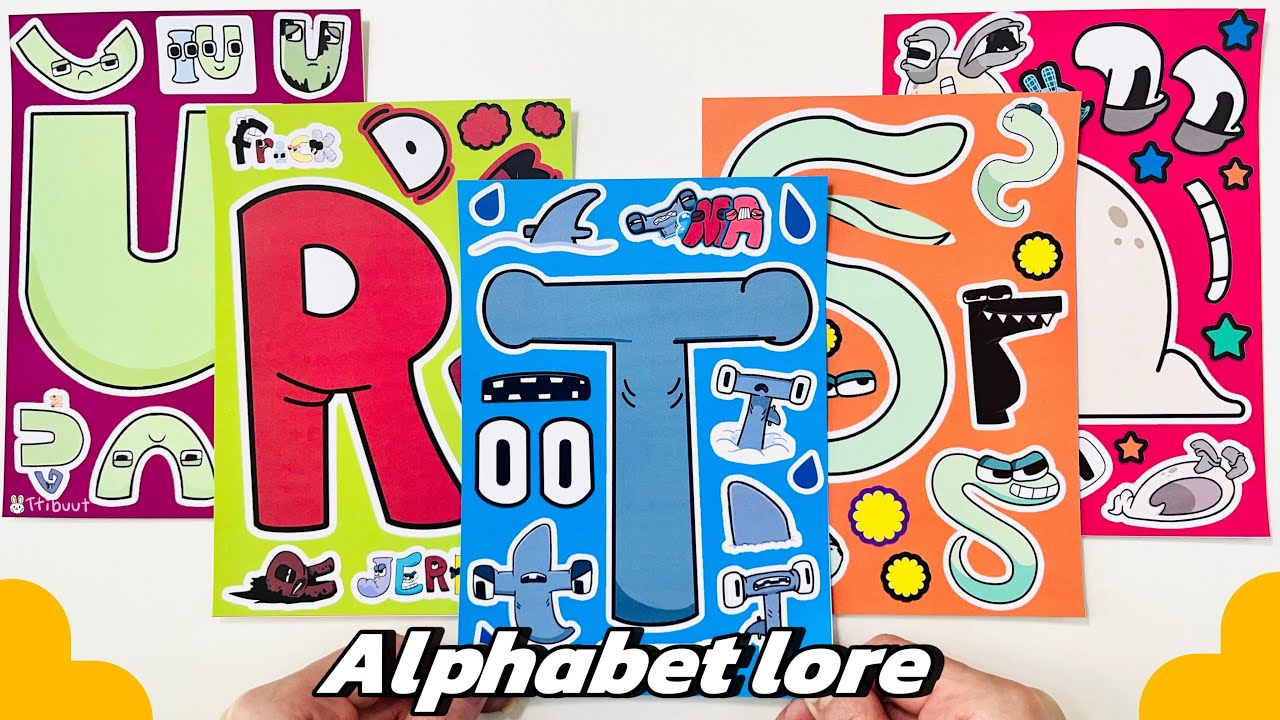 Alphabet lore Q R S T U 🔤 Sticker Book PaperDiy | 알파벳로어 (Q - U + L - P)