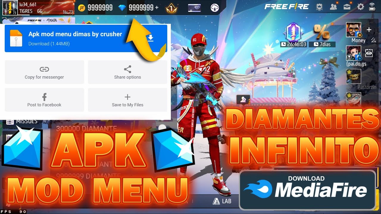 🔥APK MOD DIAMANTES INFINITOS NO FREE FIRE ATUALIZADO EM 2025
