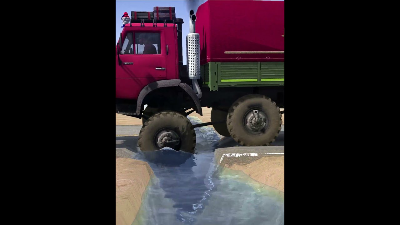 Racing car falls into the mud2025#snowrunner #truck