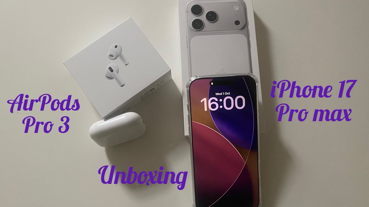 Распаковка iPhone 17 Pro Max Silver и AirPods 3 #iphone17promax #airpods #iphone17 Manoo Creations