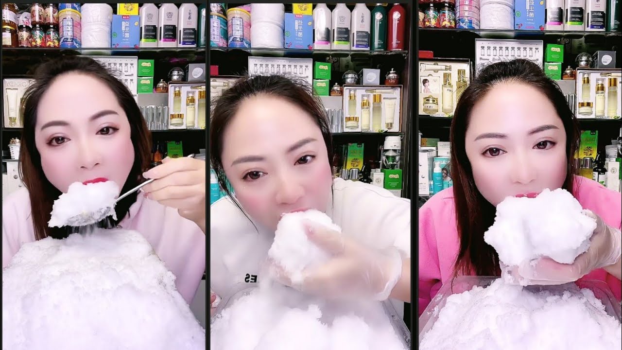 ONLY BITES! AJING'S BOX OF FROST EATING COMPILATION FOR 10MIN! ICE ASMR