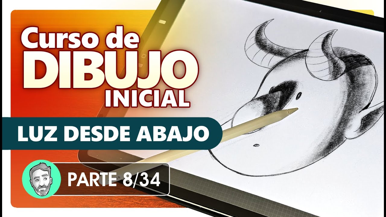 Curso de Dibujo Inicial | 8. Cara 3/4 iluminada desde abajo