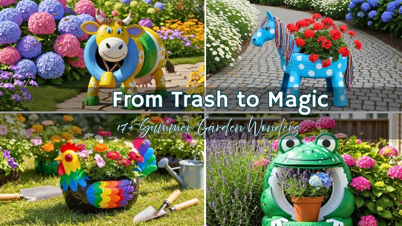 Из отходов в вау! 17+ волшебных садовых творений из переработанных материалов, которые невозможно...
