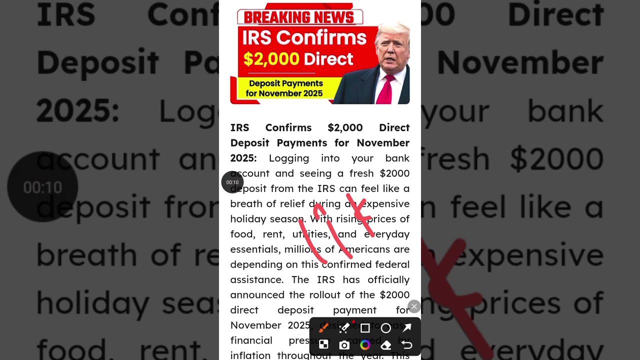 IRS Confirms $2,000 Direct Deposit Payments for November 2025 &ndash; Eligibility, Dates & How to Apply