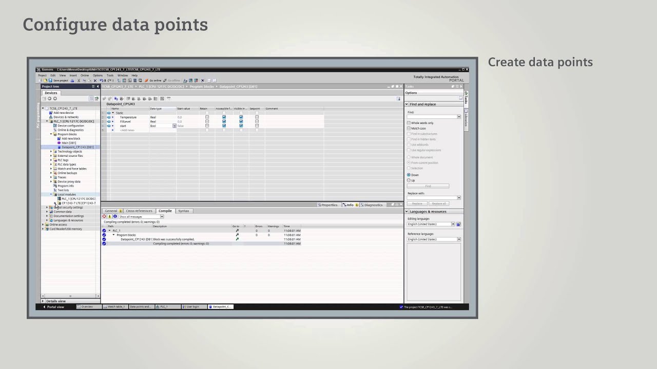 TeleControl Server Basic: Configuration of the RTU in TIA Portal