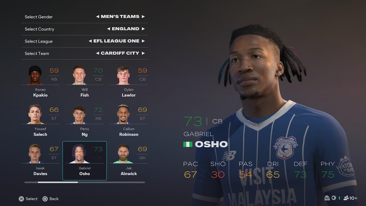 EA FC 26 EFL League One Player Faces And Ratings