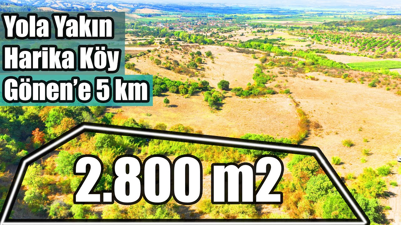 1373- SATILDI........Taksitle Alma Şansı/ Gönen'de 2.800 m2 Yola ve Köye Yakın Yatırımlık Tarla