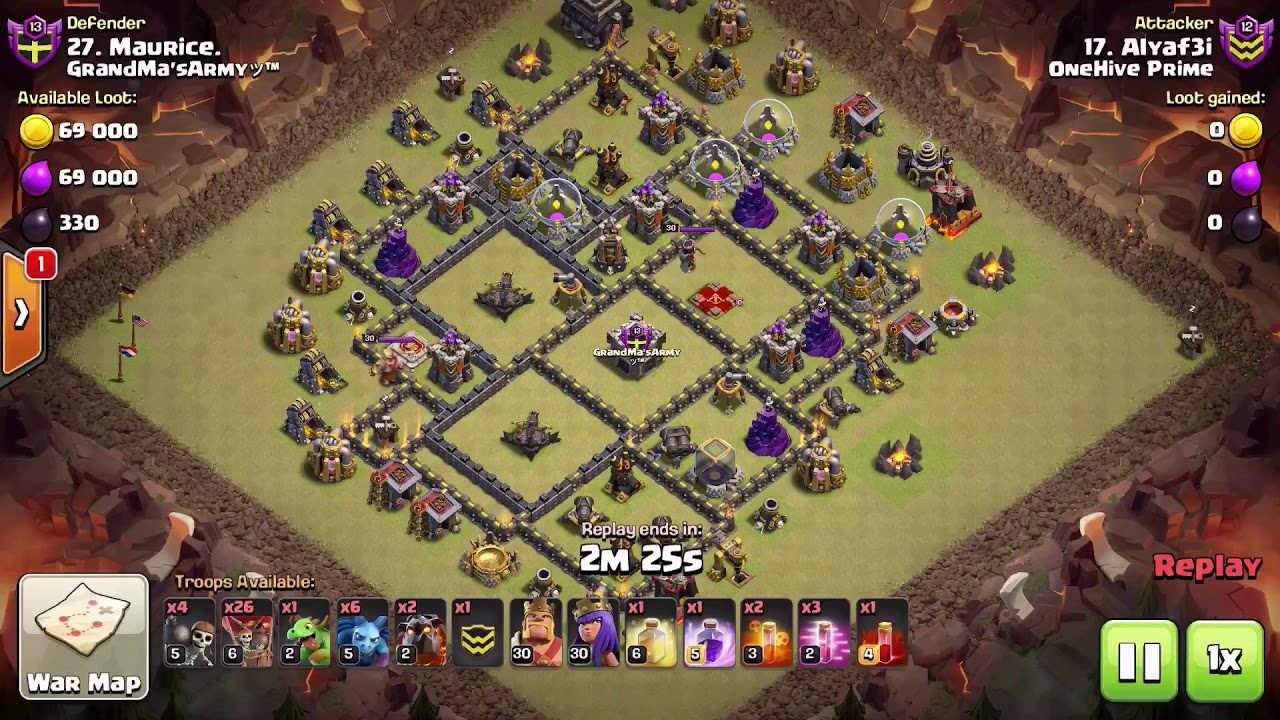 Clash Of Clans TH9 Six Pack (3 Zap Quake DragLoon) ( Sui Lalo)