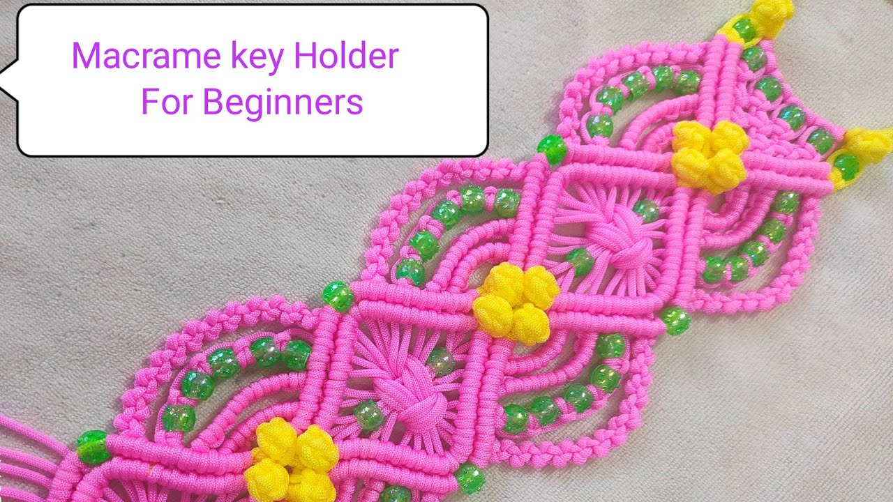 मैकरेम का आसान चाभी स्टैंड। Macrame Key Hanger #wallhanging #diy #macrame #viral #macrmewalhanging
