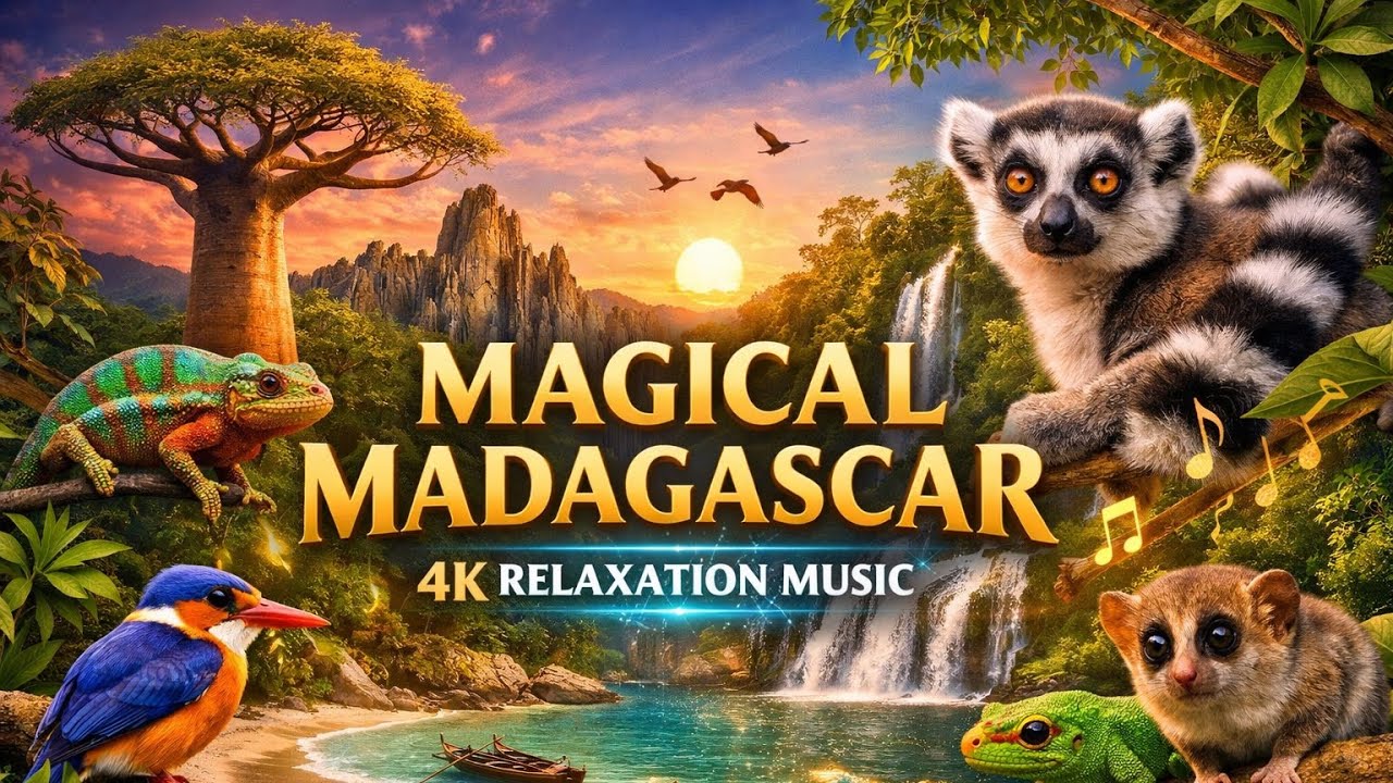 MADAGASCAR 4K 🌴 Most Beautiful Places & Unique Wildlife | Relaxation Music 