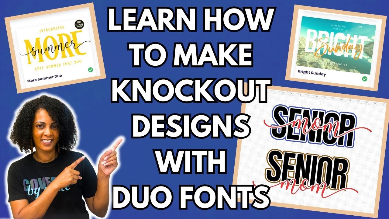 How To Create Tshirt Designs with the knockout Method Using the best Duo Fonts | Creative Fabrica!