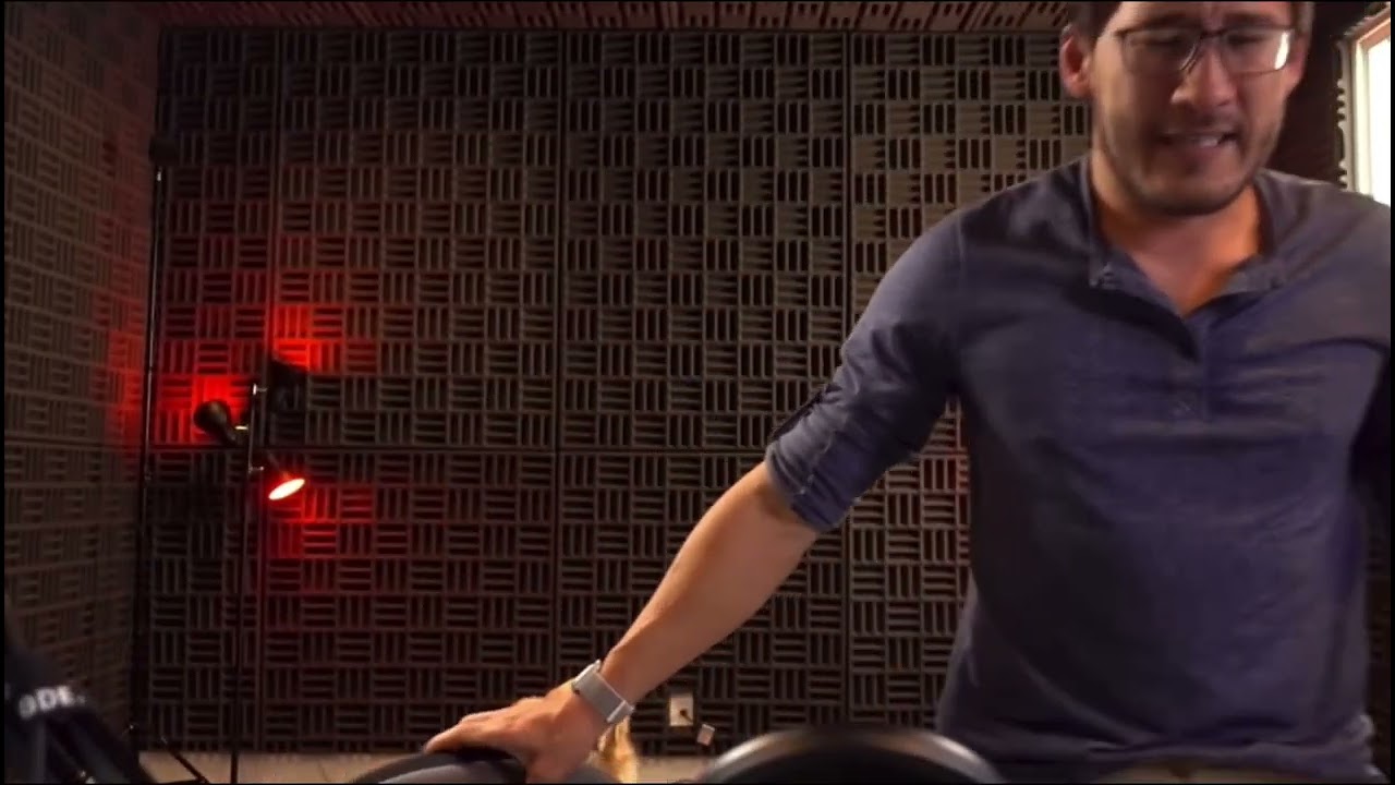 Markiplier raging at Getting Over It but in reverse