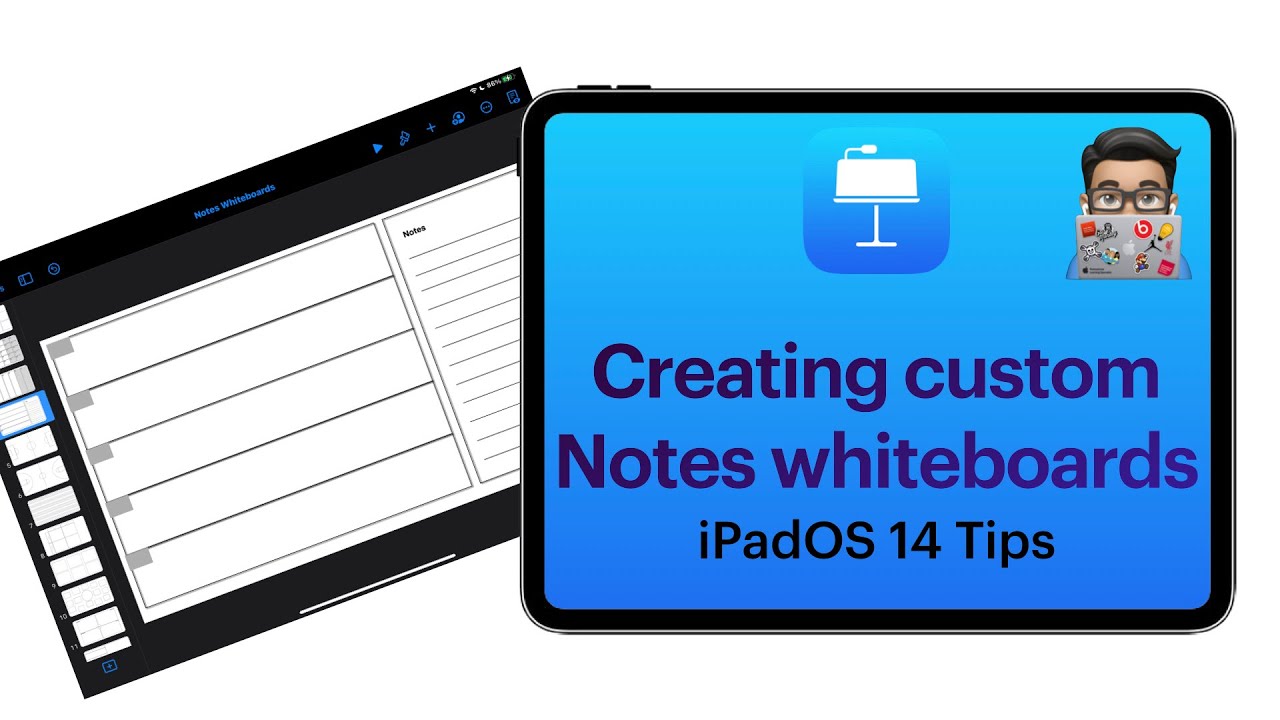 Keynote Tips:  Creating Custom Notes Whiteboards for the Notes app on iPad (iPadOS 14)