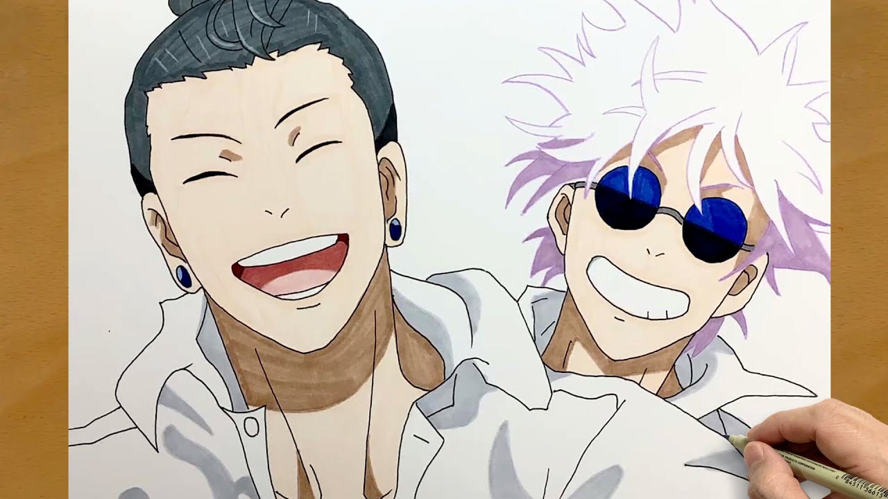 How to Draw Best Friends: Gojo Satoru and Suguru Geto | Jujutsu Kaisen Duo Art