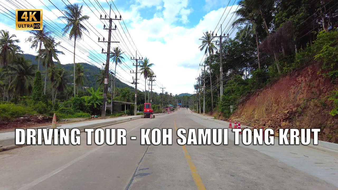4K Koh Samui Driving tour to Tong Krut | Virtual travel in Thailand - Streets of Thailand 2021