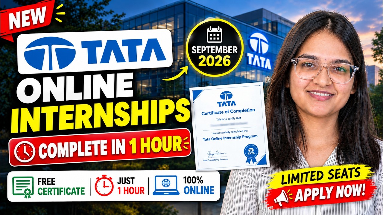 🔥Tata FREE Online Internship 2026 | Complete in 1 day + Get Certificate | No Fees, No exam