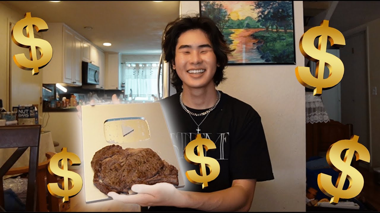 eating A5 wagyu on my 100k playbutton (literally not clickbait)