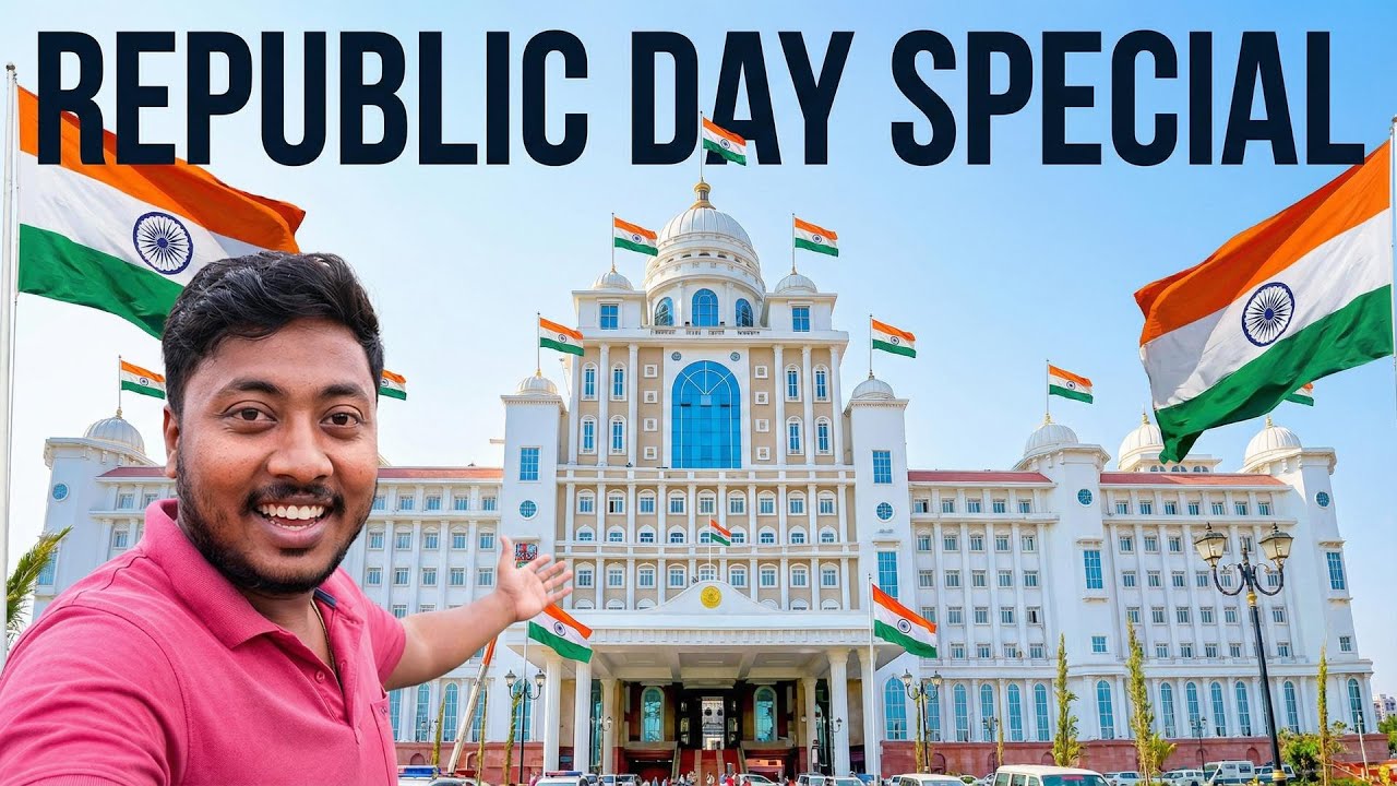 Telangana Secretariat Night View 🌈 | Stunning Theme Lighting & Front View | Hyderabad 4K