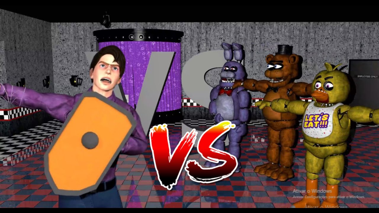 [fnaf c4d] animatronics locões vs guarda noturno