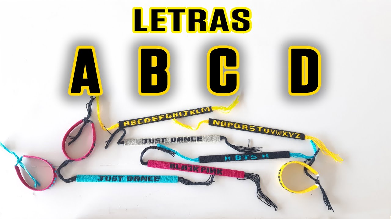 Alfabeto em pulseira de linha - PARTE 1 - Introdução e Letras A, B, C e D