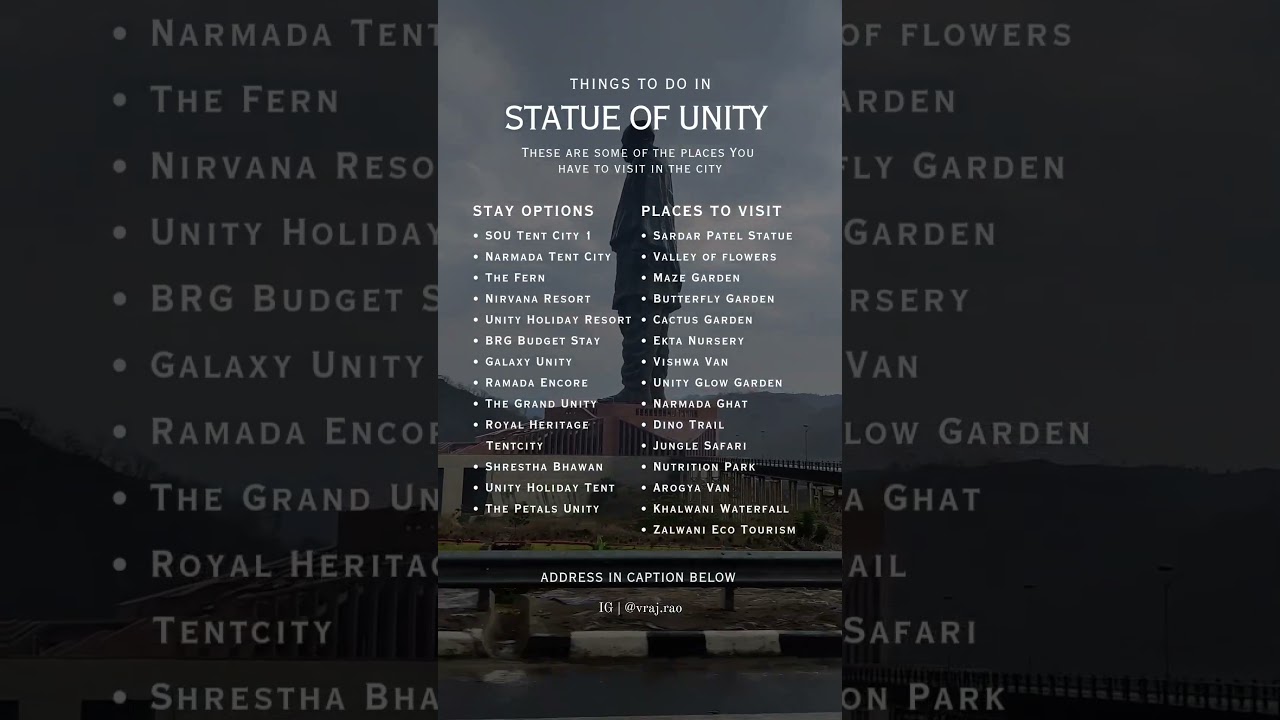 Statue Of Unity Itinerary | How To Reach Statue Of Unity | Places To visit in Statue of unity #sou