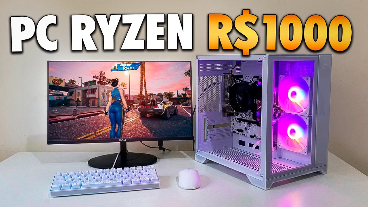 MONTANDO O PC GAMER RYZEN MAIS BARATO POSS&Iacute;VEL COM R$1000 QUE RODA DE TUDO | montagem + testes