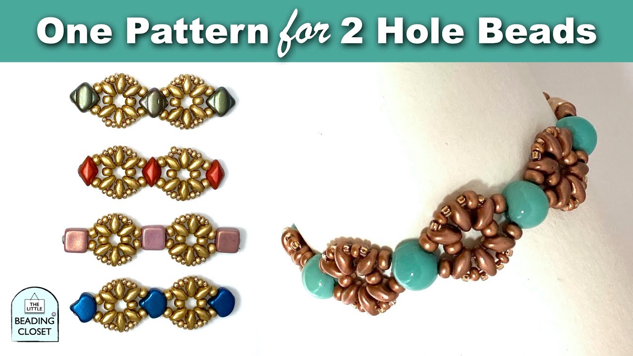2 Hole Beads: Beaded Bracelet Tutorial, GEMDUOS, CANDY, SILKY, GINKO, SUPERDUO, WIBEDUO, TILE,