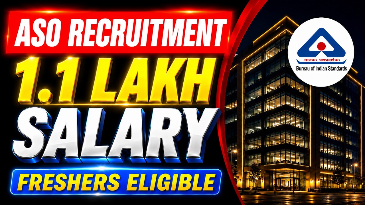 🚨Latest Govt Jobs Notification 2026 😱 1.1 Lakh Salary | Freshers Eligible 🚨 ASO Recruitment 2026