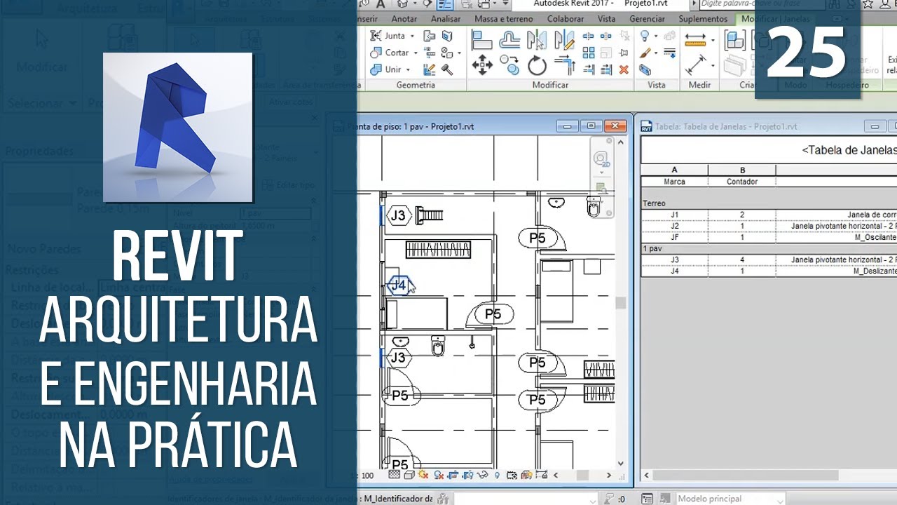 Identificação e Tabela de Janelas | Revit Arquitetura e Engenharia na Prática