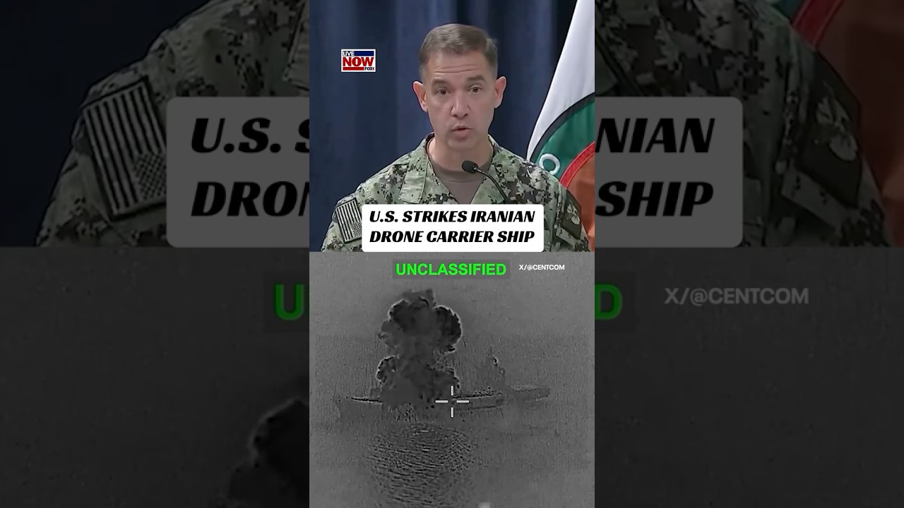 WATCH: US strikes Iranian drone carrier ship