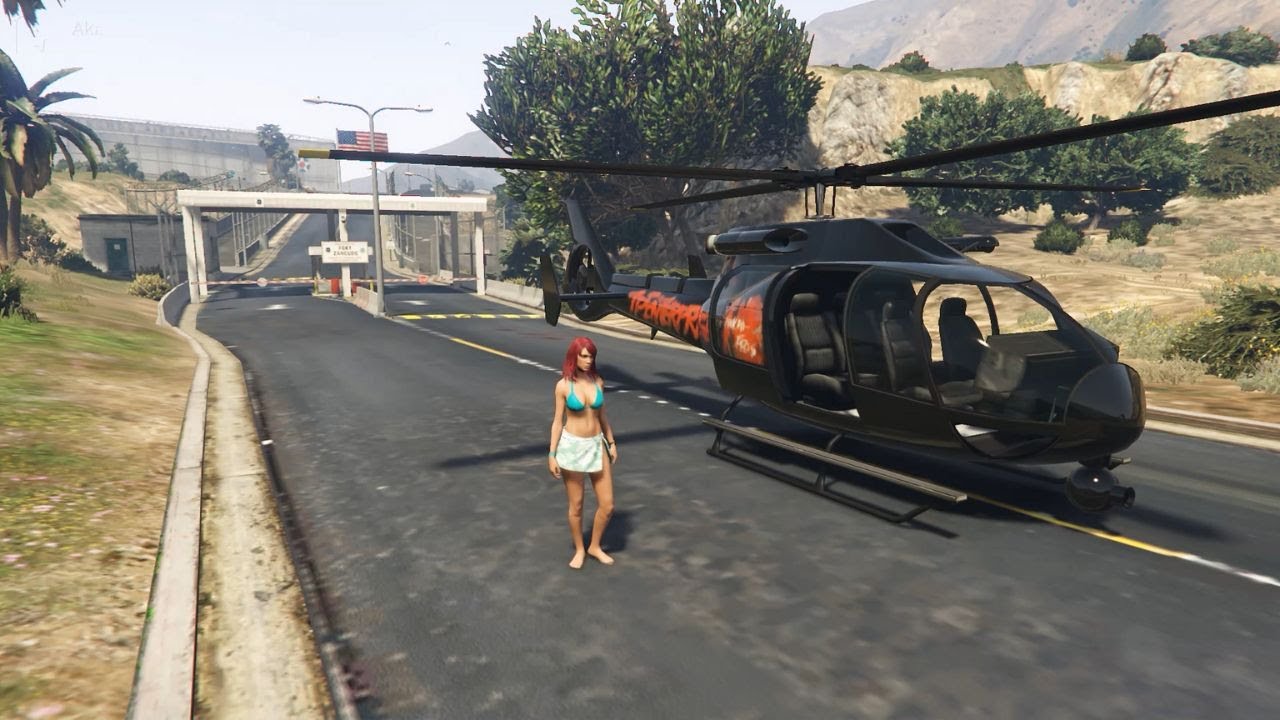 Entering Military Base in Gta 5 with Chopper Helicopter. #gta5 #gta
