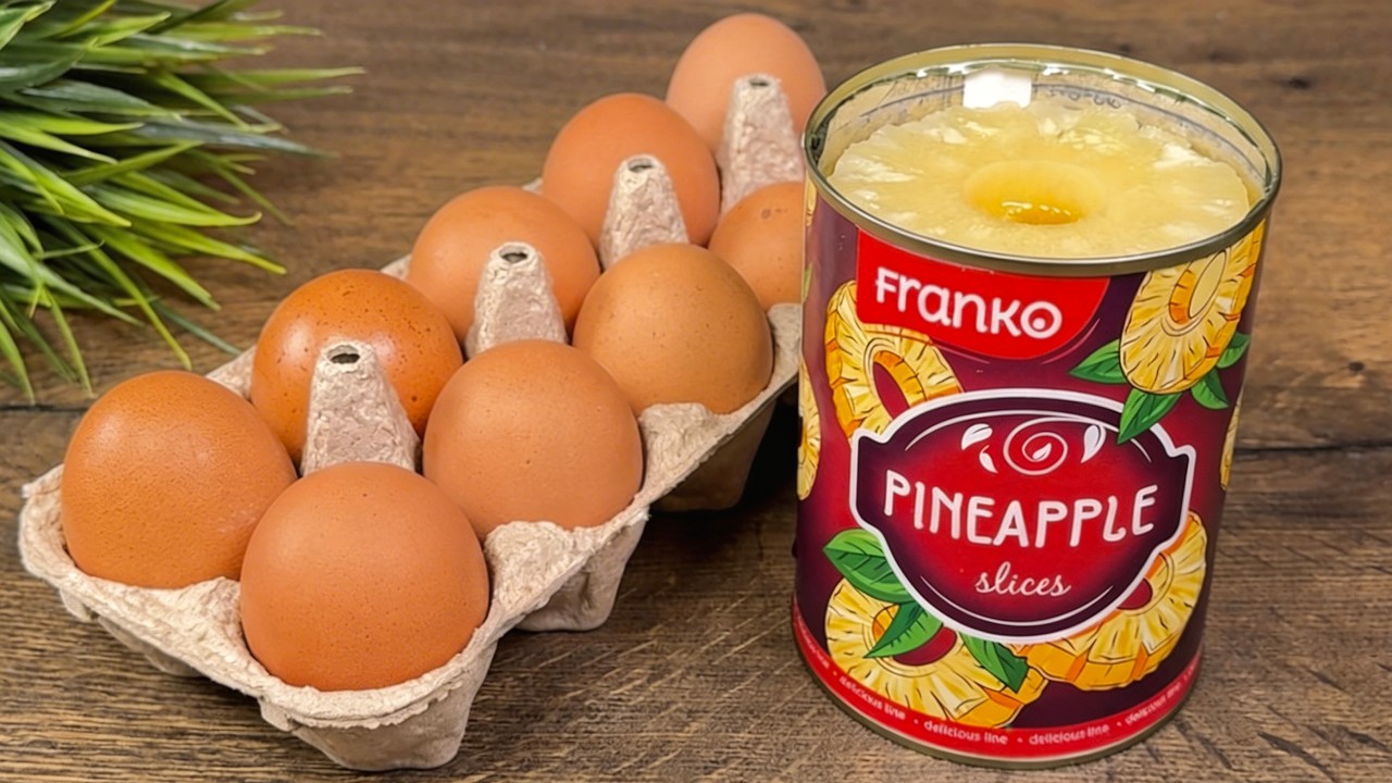 Я просто смешала ананас и яйца! Очень немногие знают этот трюк!