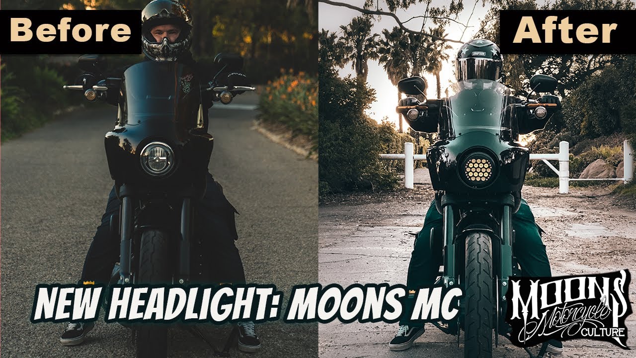 Harley-Davidson Headlight! How to install Moons MC Fly Eye V2! (With Memphis Shades Road Warrior)