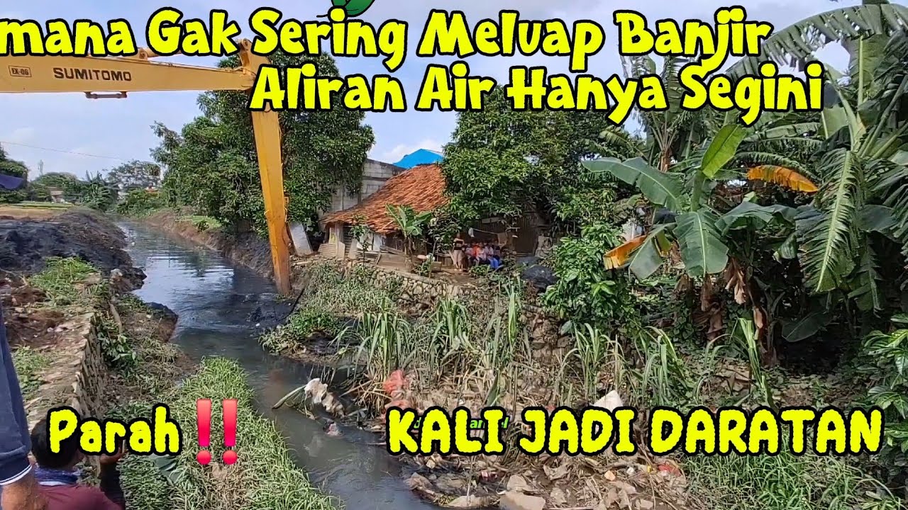 Parah‼️ Kali Jadi Daratan || aliran Kali Mengecil Kini Dikeruk Excavator Dilebarkan Kembali
