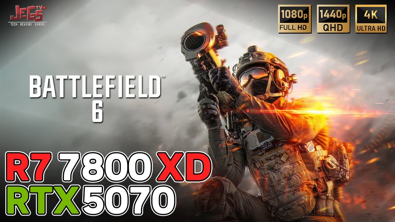 Battlefield 6 | RTX 5070 x R7 7800X3D | FHD, QHD, 4K benchmarks