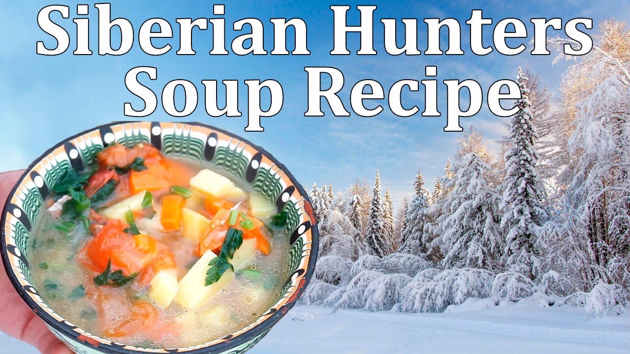 Cooking Siberian Hunters Soup. Best Campfire Recipe. Camping Food Idea. Shulum Dish Recipe