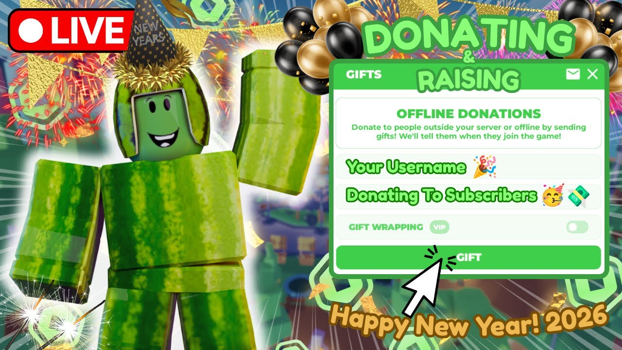 🔴LIVE🔴 COUNTDOWN TO 2026!!! 🥳🎉🎊 Donating To Subs On Pls Donate 🤑💸 (TTS ON)