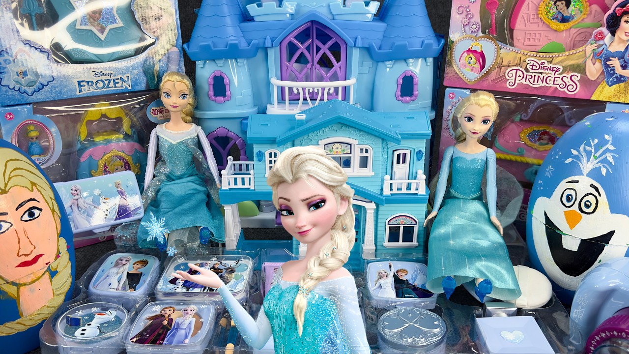Ultimate Frozen Makeup Toy Collection❄️Unboxing Elsa House, Makeup & Surprise Toys ASMR