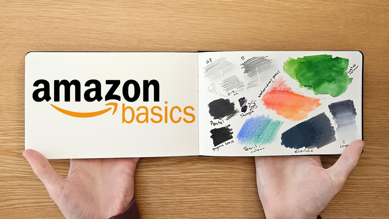 CHEAPEST SKETCHBOOK! Amazon basics sketchbook review Cheap art supplies testing