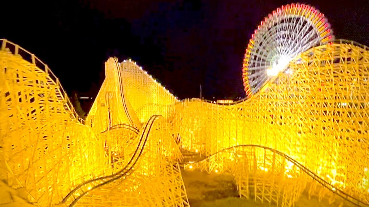 【音声あり】世界一美しい！ 夜のハイブリッドコースター白鯨 (乗車映像) / ナガシマスパーランド