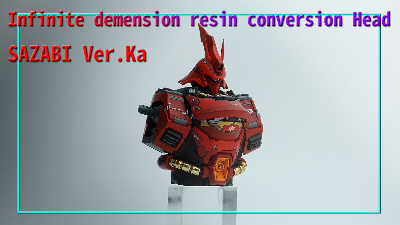 [ASMR] 1/100 infinite demension Sazabi resin conversion Head / ID 사자비 레진 컨버전 헤드 도색