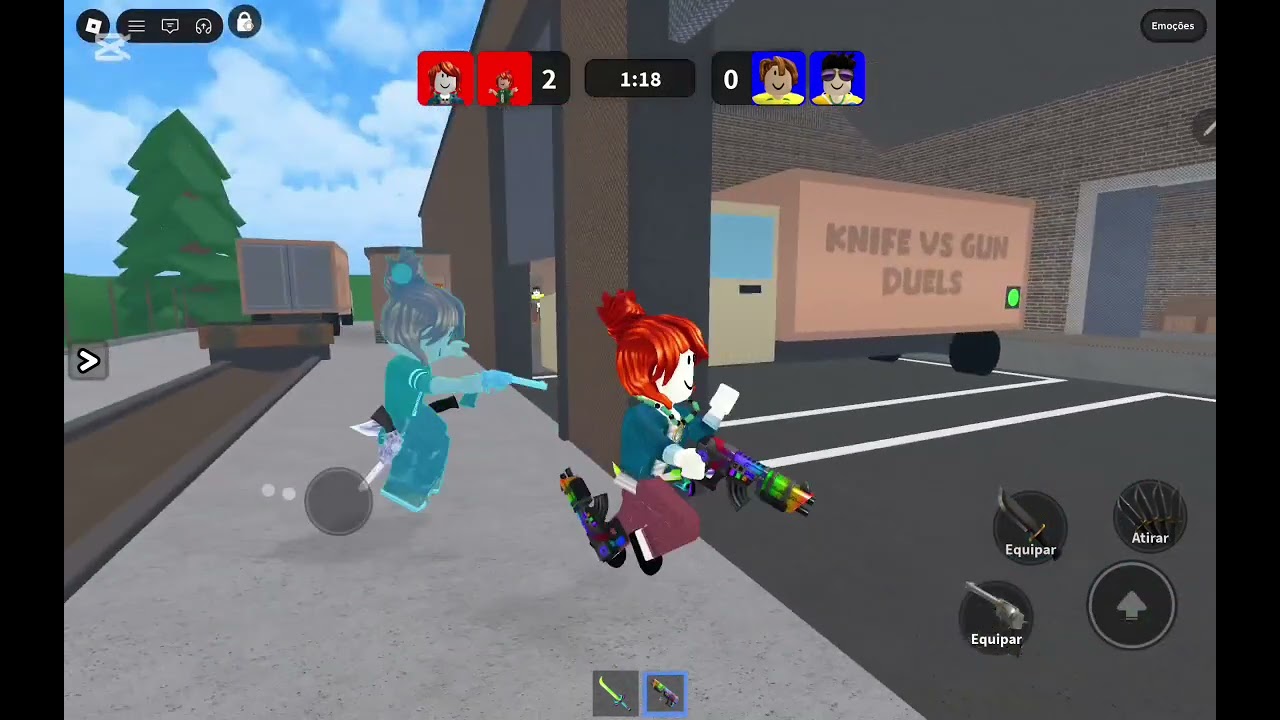 Joguei Duelos faca vs arma, com a minha amiga❤️#roblox