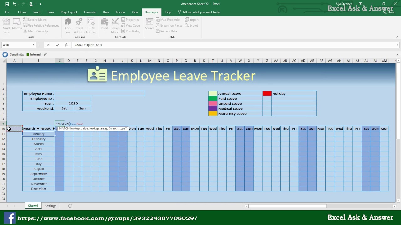 How to Create Employee Leave Tracker (Excel / VBA )