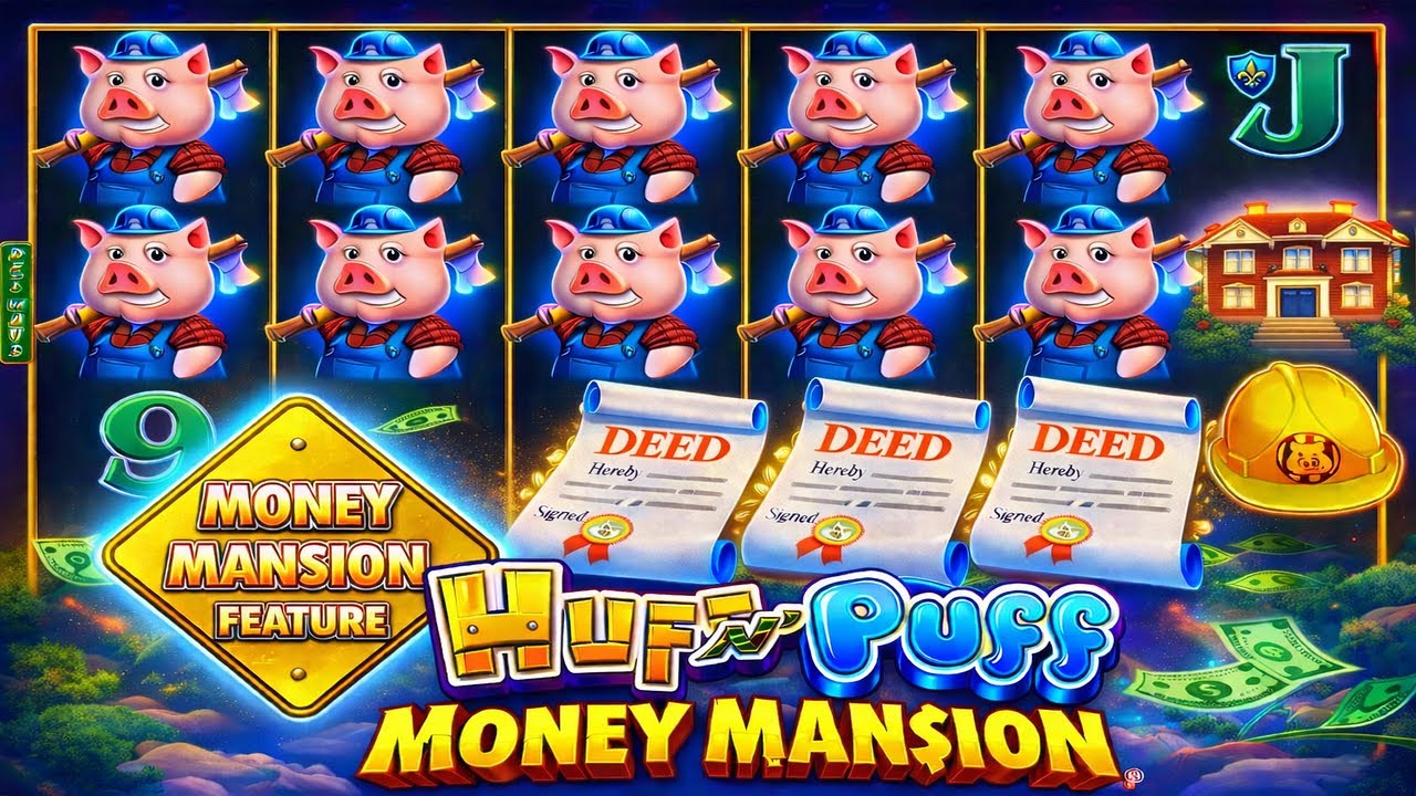 WOW! 😱 SO MANY BONUSES & LINE HITS ON HUFF N’ PUFF MONEY MANSION AT PLAYGROUND!