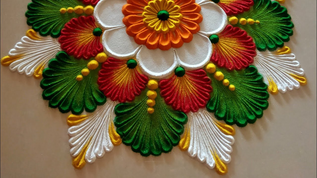Best Navaratri rangoli design || diwali & dhanteras rangoli|| durga puja rangoli designs